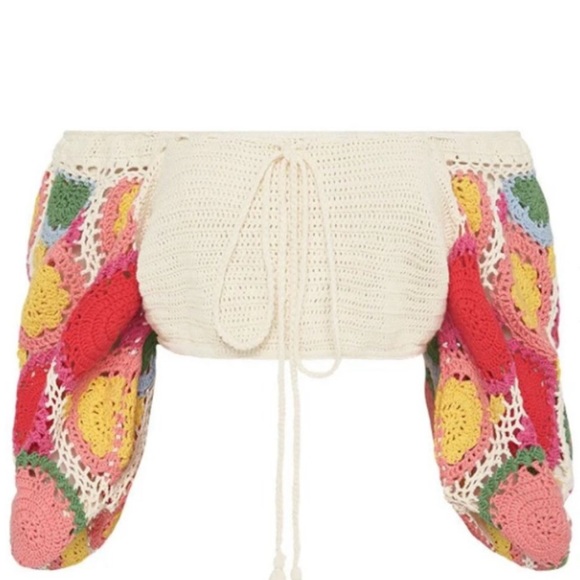 ๐HP Spell & The Gypsy x Free People Let The Sunshine In L Ivory Crochet Sweater - Picture 9 of 16